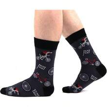 Men's Funny Novelty Crazy Pattern Dress Socks For Gifts - Black/Green/Blue/Multicolor Bicycles-5m - View 10