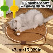 1 件超大加厚猫抓板，二合一猫按摩抓板垫带悬挂球，保护家具、沙发，耐用透气的编织棉绳材料，适合猫和小狗舒适地抓挠、休息和玩耍 - 彩色 - 查看 7