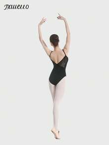 balletto Adult Ballet Dance Leotard, Lace Strap High Cut Skinny Fit, Gymnastics Camisole For Training - Black - View 5