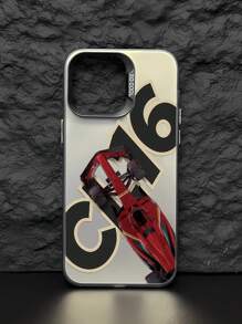 Coque de téléphone IMD noire antidérapante et à la mode, motif voiture de course personnalisé avec boutons indépendants, compatible avec iPhone 16 ProMax/16/16 Pro/16 Plus/15/15 ProMax/15 Pro/11/12/13/14 ProMax/11 Pro/11 ProMax/12 Pro/12 ProMax/13 Pro/13 ProMax/14 Pro/14 ProMax, design créatif haut de gamme.