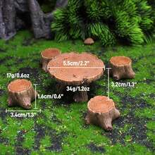 5 Pcs Fairy Garden Accessories Outdoor Miniature Table And Chairs Set Mini Resin Furniture Ornaments Kit Micro Landscape Decor For DIY Craft Gift Dollhouse Succulents Home Decoration