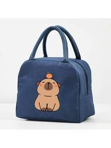 1 件，创意水豚图案印花隔热便当袋，可重复使用的大容量午餐盒袋，适合办公室工作人员和旅行返校学校用品袋女士午餐袋冷藏袋野餐配件学校配件学校午餐盒 - 彩色 - 查看 13