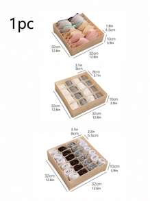 1 pieza Caja de almacenamiento para el hogar con tres piezas plegables organizadora, caja de almacenamiento para ropa interior, calcetines, ropa, caja de malla para almacenar calcetines y ropa interior, caja de almacenamiento con cajones plegables, organizador con formato para el hogar, caja de almacenamiento lavable