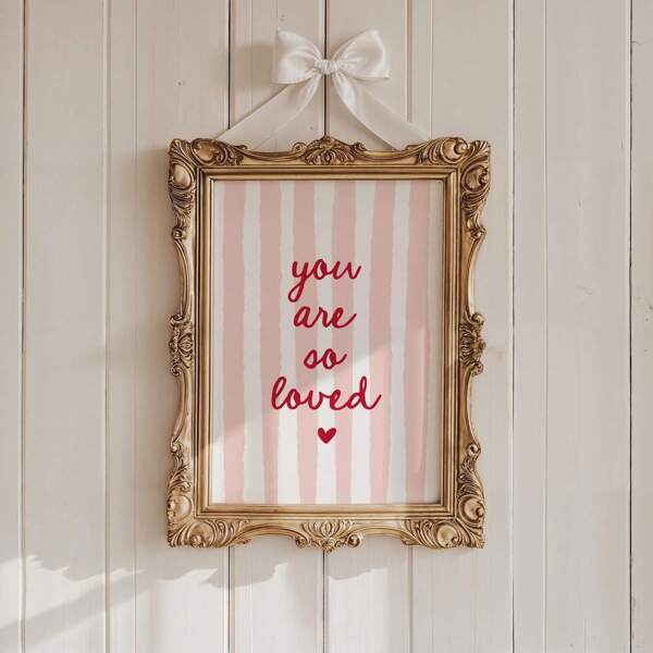 1 "You Are So Loved" Paradise Wall Art Inspirational Quote Frameless Canvas Print With Floral Swirls And Rainbow Decoration, Teenage Girls Motivational For Bedroom/Nursery/Dorm Decor, Perfect Gift For Her Best Friend And Party Decor, Vacation Travel Back To School (Beach Graduation Wall Print)