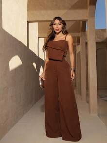 Conjunto Feminino Corte Alfaiataria Elegante Social com Blusa Drapeada Estruturada e Calça Pantalona  Look Chique Casual e Atemporal