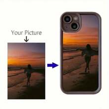 1 pieza Funda de teléfono DIY a prueba de golpes de TPU negro personalizable, adecuada para 16 15 14 13 12 11 Plus Pro Max Pro, se puede usar como regalo del Día de la Madre, Día del Padre, Boda, Cumpleaños u Ocasión Festiva para Familia/Amigos/Parejas/Seres Queridos