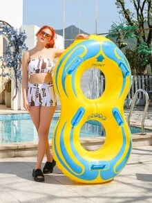 泳池浮圈、充气泳池浮圈、8字形游泳圈、带手柄、充气游泳圈躺椅、适合泳池海滩派对的浮水游泳圈、沙滩必需品、沙滩配件