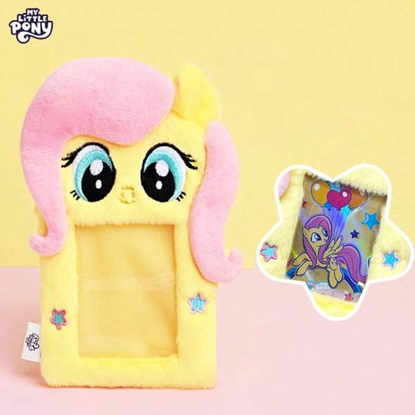 Spin Master Portacartas de peluche de , auténtico oficial de Pinkie Pie, Twilight Sparkle, Fluttershy, conjunto de llavero de peluche con colgante, puede almacenar tarjetas universitarias, tarjetas de comida, set de documentos, decoración de moda, regalo ideal para niñas, regalos de vuelta a clases