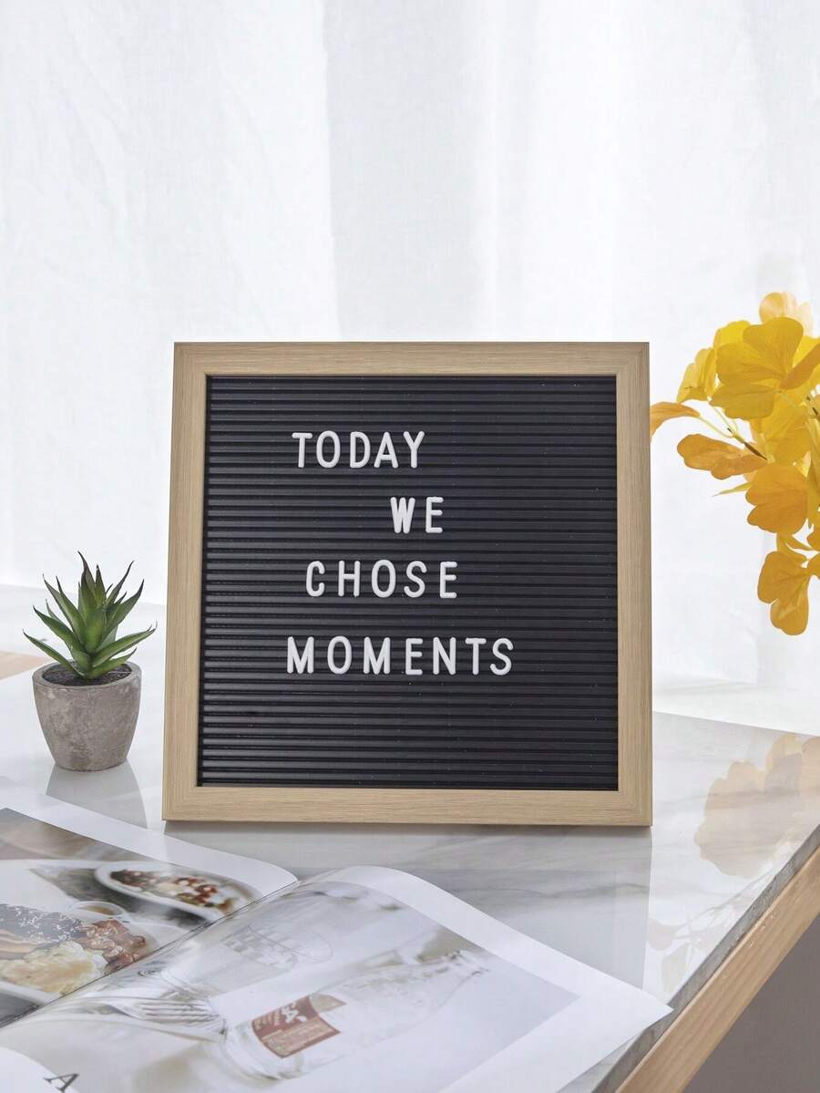 1 pieza Tablero de mensaje decorativo navideño, Tablero de mensaje de letras de plástico DIY, Decoración del hogar, Gran regalo de Año Nuevo - Multicolor - Ver 1