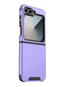 Luxury Magnetic Shock-Proof Armor Protective Case, Compatible With Samsung Galaxy Z Flip 6 7 5 4 5G, Wireless Charging Back Cover, Waterproof, Shockproof, Scratch-Resistant - Purple - View 4