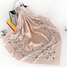 35 Inches Silk Head Scarf-Satin Hair Scarves Silk Bandana Scarf Headscarf For Women's Fashion Scarveshalloween - 粉紅圓點腰果 - 查看 9