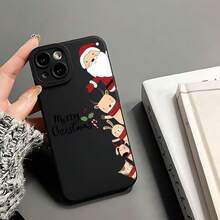 Funda de teléfono suave Angel Eye, funda de teléfono mate impresa en UV de 360 grados con patrón de Feliz Navidad, funda de protección creativa personalizada y elegante, a prueba de golpes y resistente a caídas, resistente a las manchas y duradera, adecuada para  17/17 Pro/17 Pro Max/17 Air/ 16/16 Pro/16 Pro Max/16 Plus/ 15/15 Pro Max/15 Pro/15 Plus/ 14/14 Pro/14 Plus/14 Pro Max/ 13/13 Pro/13 Pro Max/12/12 Pro/12 Pro Max/11/11 Pro/11 Pro Max/XR/X/XS/XS Max. Es el regalo de cumpleaños perfecto para novias, novios, esposos, esposas, amigos o para uno mismo, innovador y a la moda, adecuado tanto para hombres como para mujeres. - Negro 1613 - Ver 4