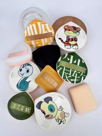 10个/包 柔软不吸水美妆海绵，高密度海绵，柔软有弹性，打造无瑕底妆，干湿两用，方便旅行携带，价格实惠，适合作为圣诞礼物、化妆品、化妆工具、平价好物、礼品、女士礼品、圣诞礼物