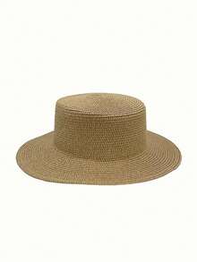 Sombreros de sol para mujer, sombrero de paja tipo boater de ala ancha, plegable y empaquetable para playa, talla ajustable (56-58cm) - Multicolor - Ver 10