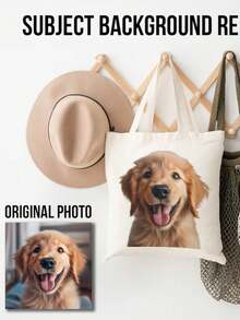 Add Photo Text Logo Tote Bag For Life | Custom Wholesale Personalised Image Brand Printed Canvas Shoulder Shopping Carryall Shopper Bulk Buy Back-To-School Season Gifts - White - View 3
