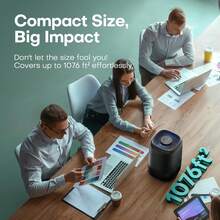 Air Purifiers For Office With H13 True HEPA Filter Up To 1076 Ft² For Pet Family, Pollen, Smoke, Compact Air Cleaner With 3 Speeds, Timer, Aroma Quiet, 360°Intake, For Home Bedroom, Black - 黑色 - 查看 6