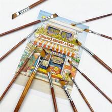 12 件 YuTiars 专业斜角画笔套装 - 高品质防脱落尼龙刷毛，适用于丙烯、油画、水粉和水彩 - 带尺寸标记的木柄 - 适合艺术家和初学者，多功能画笔套装，清晰尺寸标签，木柄，学校用品，返校