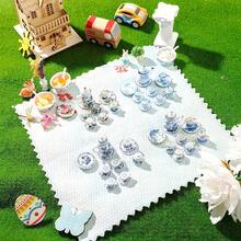 15pcs Miniature Porcelain Tea Cup Set, Vintage Flower Pattern Dollhouse Kitchen Ceramic Teapot & Dish Set,Miniature Cups,Tea Party Set,Miniature Cup - Multicolor - View 4