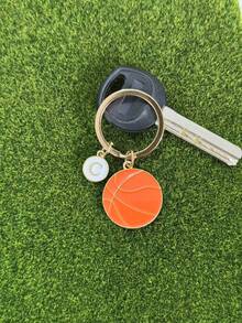 个性化篮球钥匙扣，送给篮球运动员的礼物，情人节钥匙扣，返校礼物 - 橘色 - 查看 8
