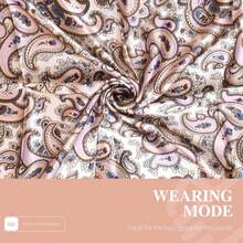 35 Inches Silk Head Scarf-Satin Hair Scarves Silk Bandana Scarf Headscarf For Women's Fashion Scarveshalloween - 佩斯利紫色 - 查看 4