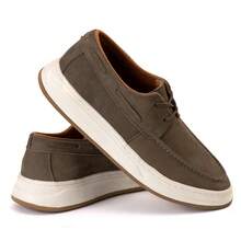 Men's Casual Leather Moccasin With Comfortable Sole – Style And Versatility For Everyday Life - 灰色 - 查看 1