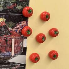 5 Japanese Style Cute Tomatoes Randomly Selected, Decorative Magnet, Kitchen, Office Whiteboard, Dishwasher, Refrigerator, Home Decor, Girlfriend Gift, Boyfriend Gift, Magnetic Sticker Hole Board Magnet, Decorative Sticker Magnet, Artist Creative Magnet, Decorative Sticker Gifts, Hole Board Decorative Magnets, Message Board Magnets - Multicolor - View 2