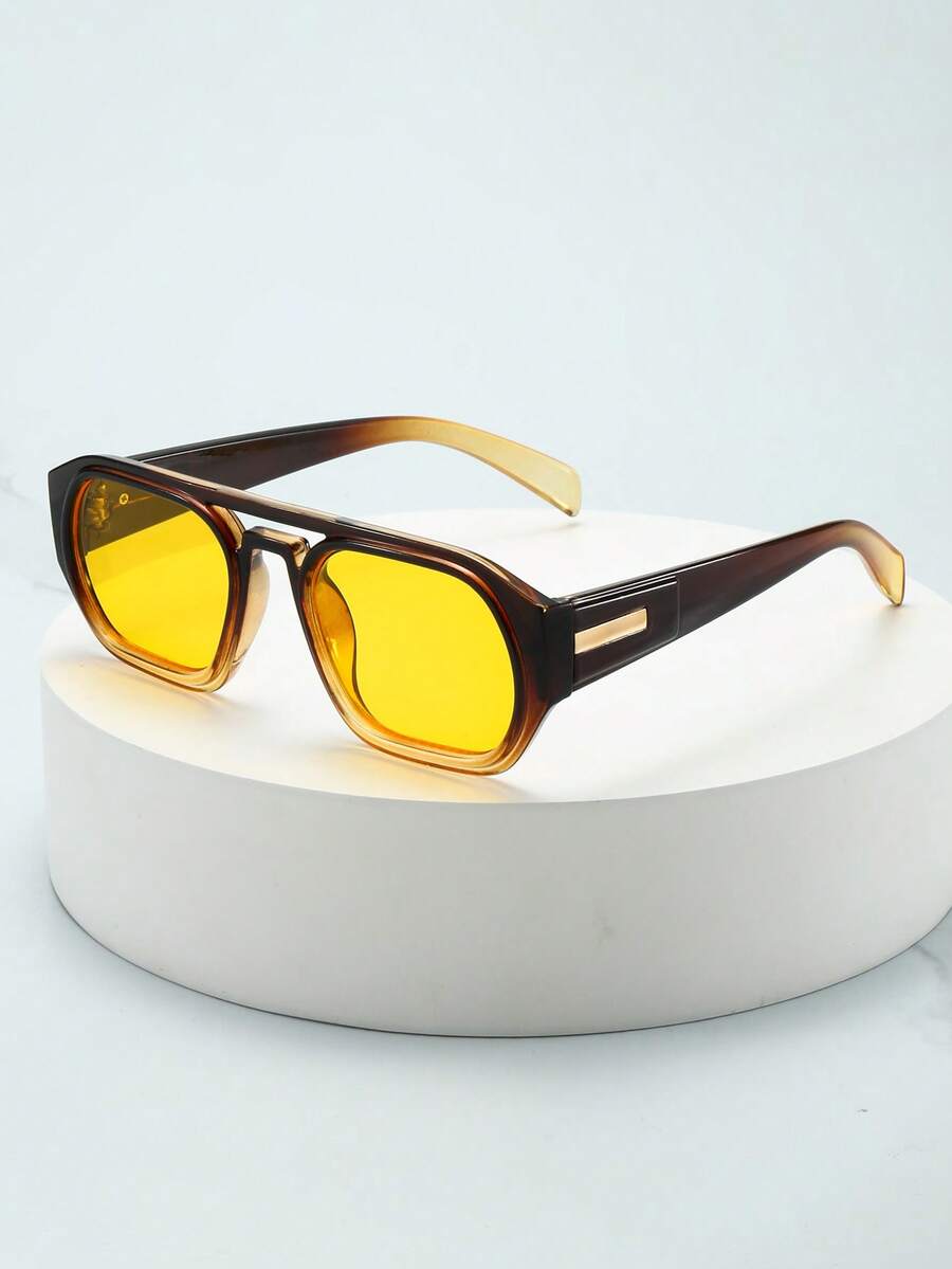 1 件男士复古双桥轻质奢华风格简约时尚眼镜，适合驾驶、旅行、休闲、户外活动、日常使用，回到学校时尚学院风