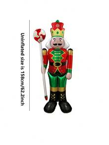 1pc Oversized Freestanding Lollipop Shaped Aluminum Foil Balloon With Nutcracker Soldier Design - Standing Candy Nut Soldier - View 8