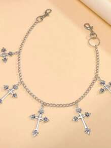 1 buc Men's Hiphop cruce mare metalică multi-strat curea lanț blugi talie decorare accesoriu