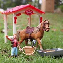 Christmas Decoration Farm Ranch Toys Stable Doll Playset Horse Club With Rider Stable Enclosure Horseback Riding Doll Animal Playset Gifts For Girls And Boys Christmas Day Gifts Children's Play House Toys