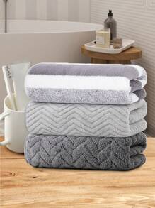 3pcs Set Bath Towels - Striped Shower Towels - 27.55 X 55.11 Inches/70 X 140 Cm - Soft Absorbent, Good Drying Effect - With Hanging Loop, Quick Drying, Easy To Hang - Suitable For All Seasons - Skin-Friendly, No Shedding, No Fading - Bathroom Shower Towel Set - Applicable For Bathroom, Beauty Salon, Hotel, Swimming Pool, SPA, Holiday Travel, Sports, Gym, Beach Back To School For Beauty Salon Home Bathroom