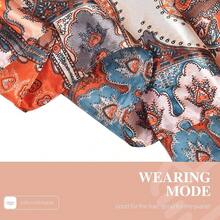 35 Inches Silk Head Scarf-Satin Hair Scarves Silk Bandana Scarf Headscarf For Women's Fashion Scarveshalloween - 佛白腰果 - 查看 2