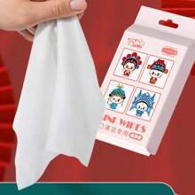 7pcs/Pack Daily Cleaning Wet Wipes, Travel Size. Beijing Opera Pattern Design, Aesthetic And Practical.