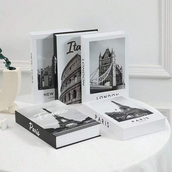 1pc/3pcs Foldable Fake Books, Luxury Faux Book Set For Decoration Of Showroom, Coffee Table, Villa, Hotel, Home, Photography