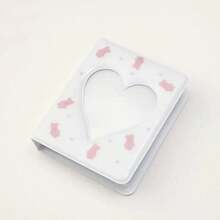 1pc Mini Photo Album, 3-Inch Rectangular Cartoon Heart-Shaped Cover, Idol Photo Card Holder, Cute Collectible Card Book