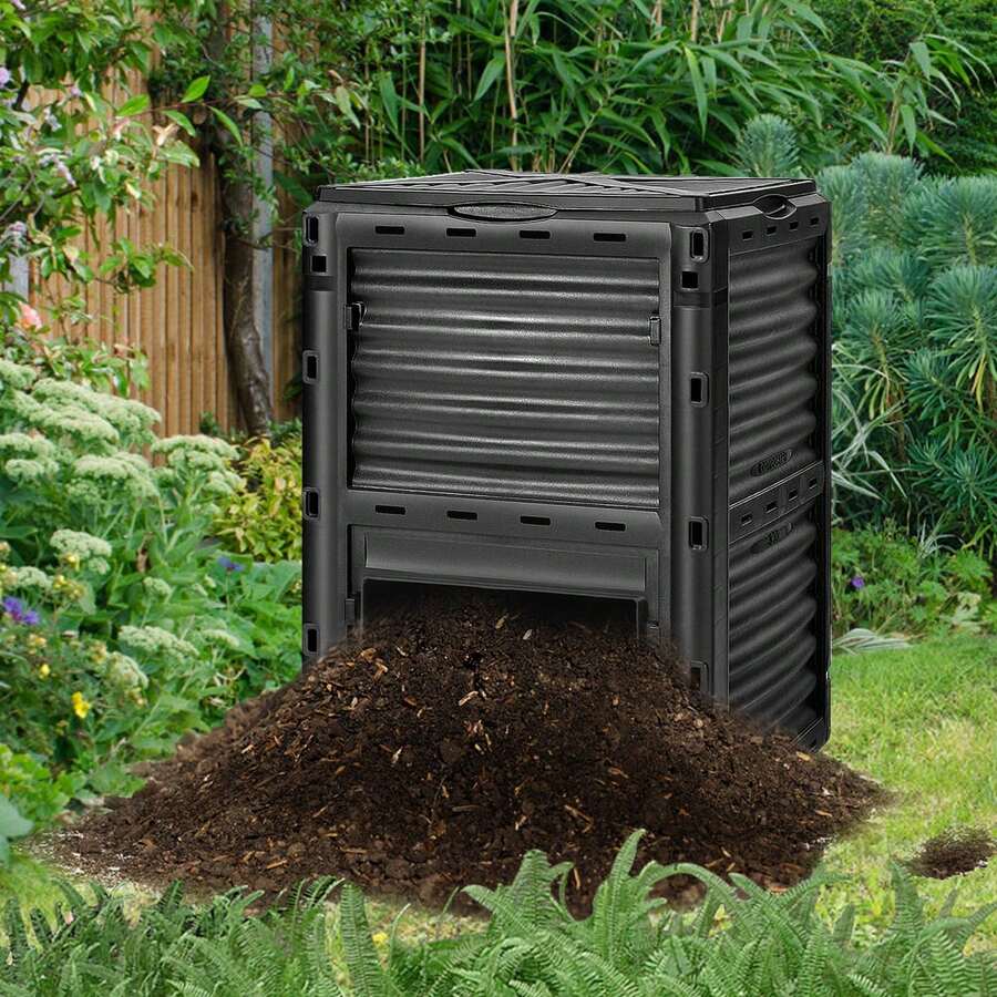 GOFLAME Large Outdoor Compost Bin 300L For Kitchen Waste And Garden Scraps - Black - View 1
