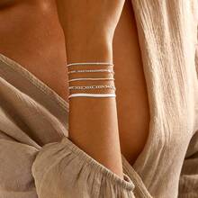 MBW Gold Bracelets Women, Dainty 14K Gold Plated Bracelet Stack Beaded Chain Bracelet Set Thin Small Cute Paperclip Bracelets Fashion Waterproof Jewelry Gold Accessories Women - MB-BR-11-BR1 - 查看 4