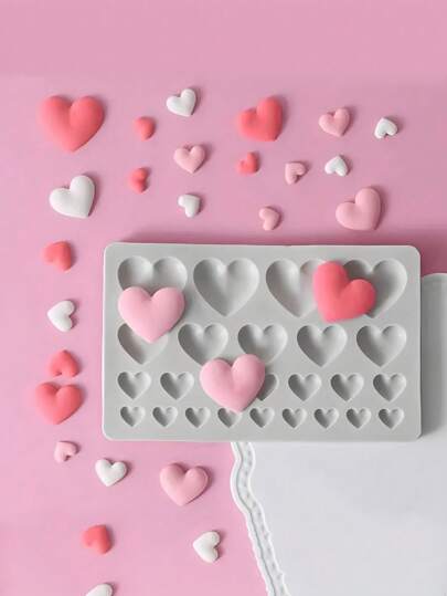 قالب سيليكون بشكل قلب مقاس 17.3 سم (6.93 بوصة) - قالب خبز خالي من البولي أكريليك لصنع الشوكولاتة والحلوى والجيلي والشموع والصابون | أداة حلوى DIY لا تلتصق | ملحق خبز عيد الحب