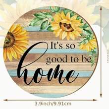 6-Piece Set, Retro Sunflower Inspired Wooden Coaster, Heat-Resistant, Non Slip, Washable, Suitable For Kitchen, Home And Restaurant Decoration, Halloween, Christmas Decoration