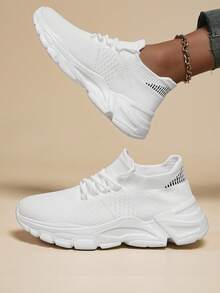 Women's White Comfortable Sneakers For City Walks - Breathable Design & All-Day Support - 白色 - 查看 1