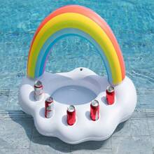 Aufblasbarer Pool-Bar - Regenbogen-Wolken Getränkehalter für Luau, Hawaii, tropische Geburtstags- und Oster-Party Dekorationen, Geschenke, Zubehör, Outdoor-Nutzung, Strandutensilien, Poolschwimmer