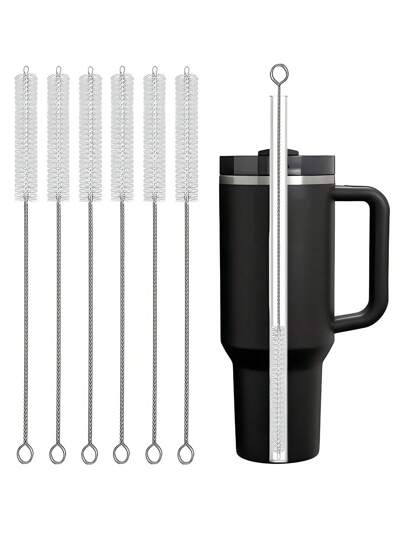 20/10/5/1pc Cup Straw Cleaning Brush, Reusable Straw Cleaner Fits 40/30/20 Oz Tumblers, 10mm Diameter Extra Long Pipe Cleaner Suitable For Tumbler, Sippy Cup, Bottle And Tube, For Kitchen & Dining Room, Outdoor, Camping Cup Accessories