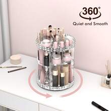 Clear Rotating Makeup Organizer 360° Spinning Skincare Storage Adjustable Layer Lazy Susan Cosmetic Organizer For Dresser & Bathroom Mother's Day - Trong sáng - Xem 2
