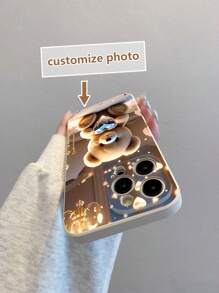 1pc Customized White TPU Anti-Drop Phone Case, Compatible With IPhone/Android Phones Such As, Galaxy, OPPO, Etc. Includes Detachable Lanyard/Wrist Strap