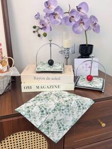 20 piezas/Set, Servilletas de papel desechables con estampado de hojas de eucalipto de 10 pulgadas x 10 pulgadas, papel de seda colorido para fiestas de primavera, bodas, té, restaurantes y cafeterías, decoración de comidas, fabricado con pulpa de madera virgen, artículos para fiestas