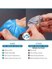 泳池修补片自粘式水下，PVC泳池修补套件水下修补泳池修补片适用于水床游泳池充气船圆形和方形 - 彩色 - 查看 2