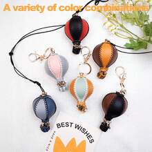 1 chiếc vòng tay khinh khí cầu lãng mạn, bộ đồ thủ công mini để làm ví và móc chìa khóa tự làm, móc chìa khóa ô tô bằng da đa chức năng, phụ kiện thủ công họa tiết bóng bay, dự án thủ công đơn giản cho người mới bắt đầu, quà tặng sáng tạo, vòng tay trang trí quà tặng | Vòng tay túi thời trang | đồ thủ công tinh tế - Nhiều màu - Xem 5