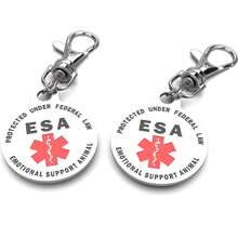 Etiqueta Para Mascotas De Acero Inoxidable Con Símbolo Médico, Etiqueta De Identificación Grabada Personalizada Para Perros Y Gatos Para Animales De Apoyo Emocional Y Animales De Servicio