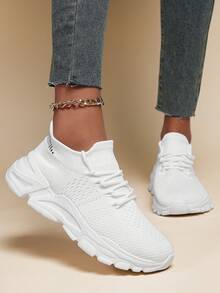 Women's White Comfortable Sneakers For City Walks - Breathable Design & All-Day Support - 白色 - 查看 3