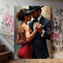 Framed  2D Flat Canvas Paintings- , Passionate Tango Dance Wall Art, Posters And Prints, Party Gift, Office, Bar, Cafe, Birthday Gifts, Parties, All Saints' Day, Home Decor, Holiday Gifts - Framed - View 4